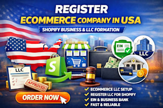register ecommerce company USA shopify business registration and llc formation