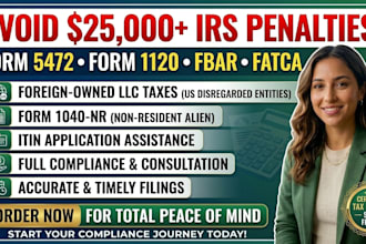 file US tax return form 5472, 1120, and fbar for foreign owned llc