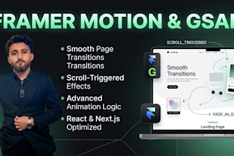 create framer motion scroll animations with gsap and smooth page transition