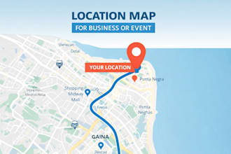 create a professional map infographic or location map