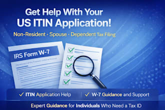 help you apply for US itin tax id for non resident and spouse