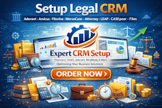 setup legal CRM aderant amicus filevine meruscase attorney leap casepeer files