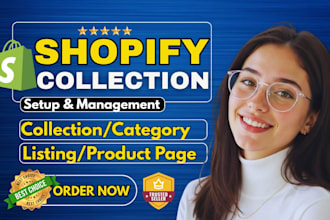 do shopify product listing, collections, mega menu and easy navigation setup