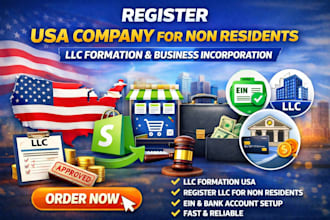 register USA company for non residents llc formation USA, business incorporation
