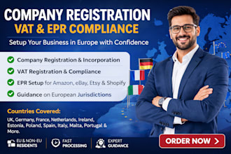 do vat registration, company reg, epr, fiscal rep in france, germany, UK, poland