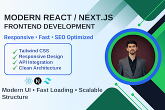 build responsive react or nextjs frontend with tailwind CSS