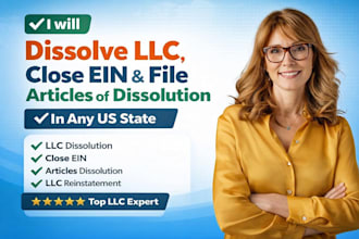 dissolve llc, close ein, file dissolution in any US state