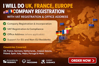 do UK, germany, est poland, france company registration, vat registration