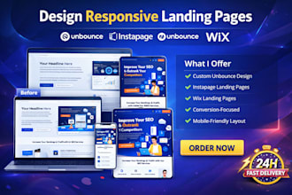 design responsive unbounce landing page instapage unbounce wix landing page