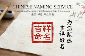 craft your soulful chinese name based on bazi and five elements