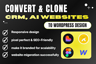 clone convert figma, lovable ai, wix, webflow, to wordpress website migeration