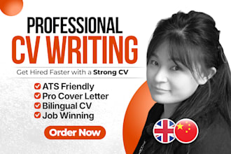 write a professional resume or CV in chinese or english
