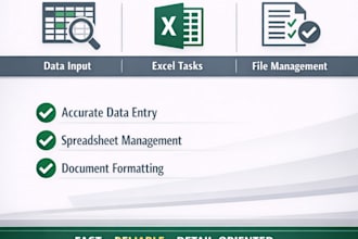 do accurate data entry, excel tasks and document organization