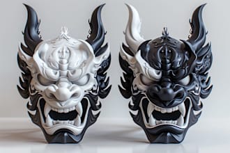 design wearable 3d masks oni masks anime cosplay mask