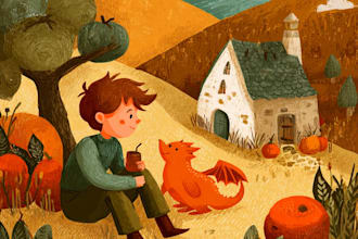 draw children story book illustration