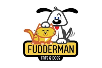 design classic cat and dog business logo