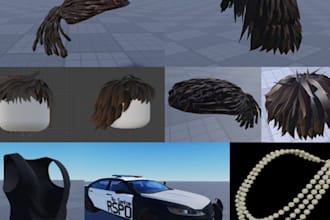 create roblox ugc items, hair models, hats and accessories