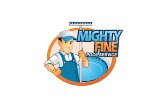 design modern mighty fine pool service logo for you