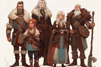 desing your dnd group party illustration