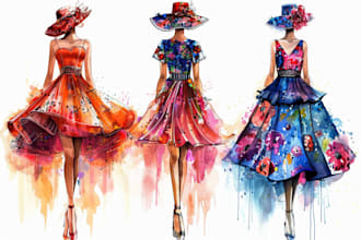 create a professional commercial fashion sketch