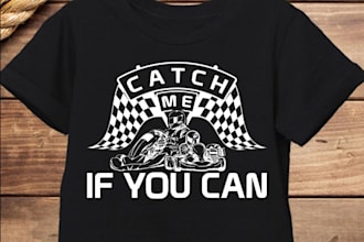 make high quality t shirt go kart racing logo