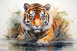 draw realistic animal illustration in watercolor