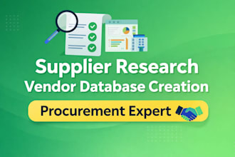 research suppliers and create a professional vendor list