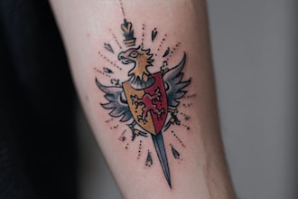create a classic tattoo logo design with unlimited revision