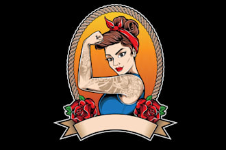 create creative and good looking pinup girl logo design