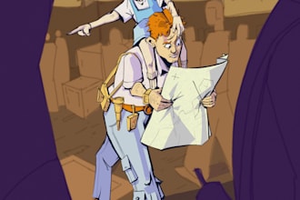 draw a stylized character or story illustration
