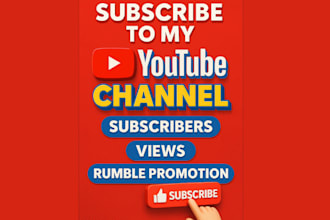 promote your youtube channel to gain subscribers, views, and rumble promotion