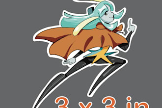 design and draw decorative die cut stickers with your characters