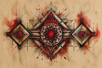 create unique custom geometric tattoo design