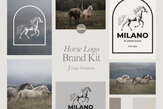 design hand drawn equine, horse logo