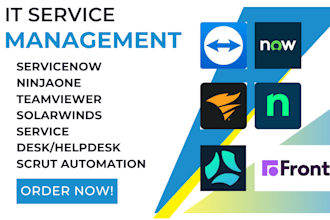 setup servicenow ninjaone teamviewer solarwinds service desk scrut it automation