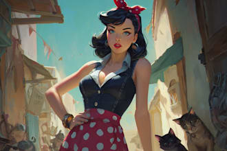 create professional character illustrations and pin up art