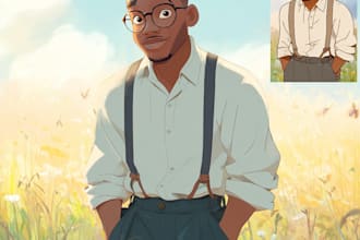 portrait into a disney style cartoon