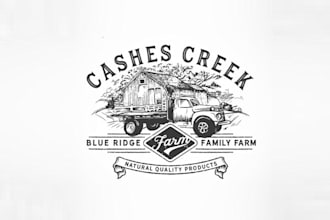 make identify cashes creek farms logo a boutique family farm