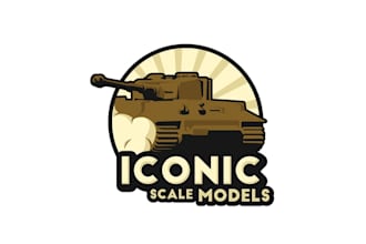 create powerful logo for a world war 2 scale model web shop