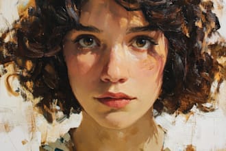 make artistic oil painting on oil canvas