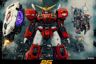 draw anime, sci fi, robot, gundam and mecha concept art