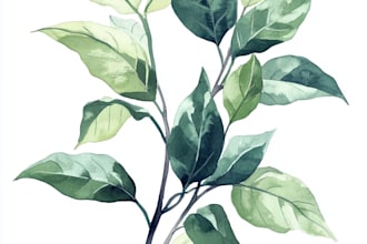 custom botanical watercolor illustration, hand painted art