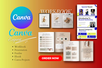 design canva presentation, redesign ebook freebie, custom workbook,canva journal