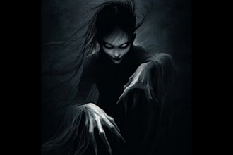 create detailed dark art horror, and metal illustrations