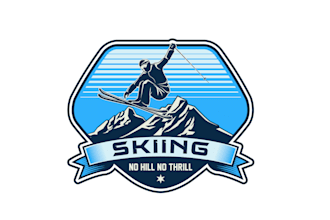 create graceful and fantastic skiing logo design