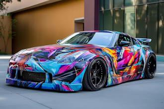 create custom car wrap, truck wrap or fleet graphics