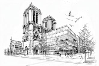 draw architecture and urban design sketches