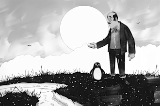 draw illustrations in black and white
