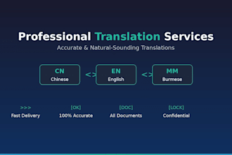 translate chinese to english or english to chinese professionally