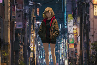 an background anime any in style